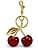 FASTFAIRY Glitter Cherry Bag Charm with Key Ring and Clip – Sparkling Resin & Metal Accessory for Purses and Bags