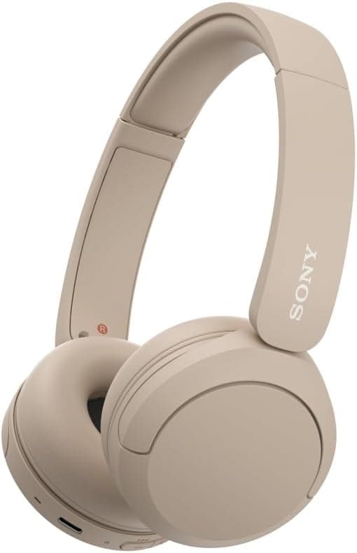 Sony WH-CH520 Wireless Headphones, 50 hours battery life, Clearer hands-free calling, Multipoint Connection, On-ear style, Cream, UAE Version - 1-Year warranty