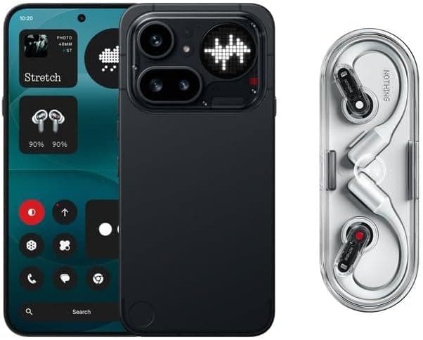 Nothing Phone (4a) Pro Bundle - 50 MP Triple Camera with Up To 140X ultra Zoom, 50W Fast Charge, 144Hz AMOLED Display and Glyph Bar, 12GB + 256GB - Black