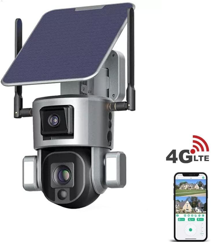 CRONY S5 4G-4K-8MP-10X Solar Dual Linkage Battery PTZ Camera 8MP Wireless CCTV Camera Outdoor IP66 Waterproof Solar Dual Camera