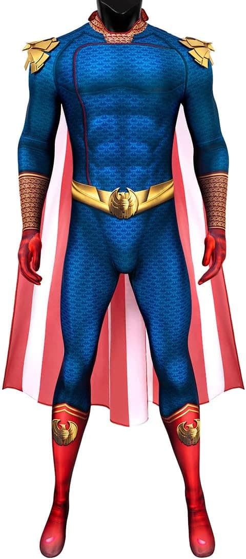 Mens Homelander Costume with Cape Ben Soldier Cosplay Costume Halloween Homelander Costume