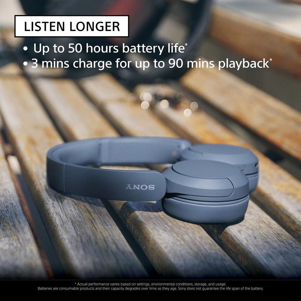 Sony WH-CH520 Wireless Headphones, 50 hours battery life, Clearer hands-free calling, Multipoint Connection, On-ear style, Cream, UAE Version - 1-Year warranty