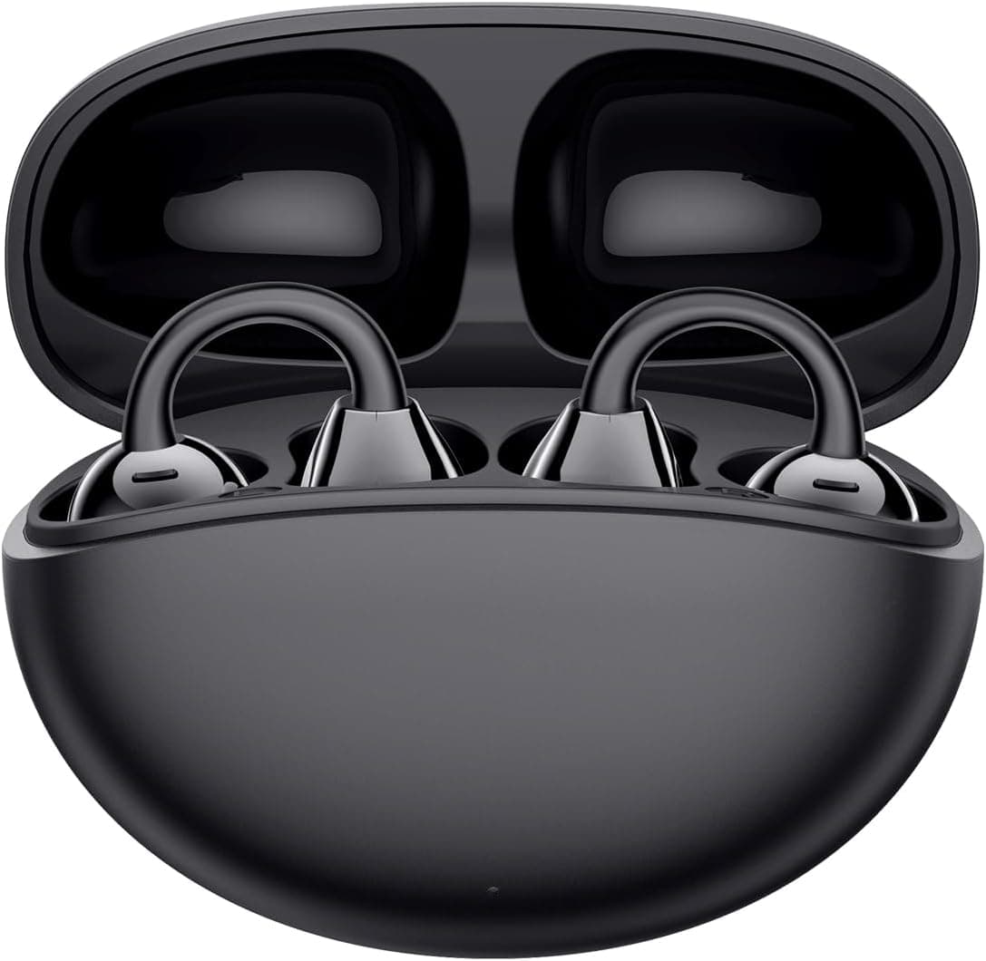 Clip Earbuds Open Ear Headphones Wireless Earphones Bluetooth 6.0, 12mm Dynamic Drivers, 20 Hours Sports Ear buds, Air Conduction Headphones Compatible with iPhone & Android, Black