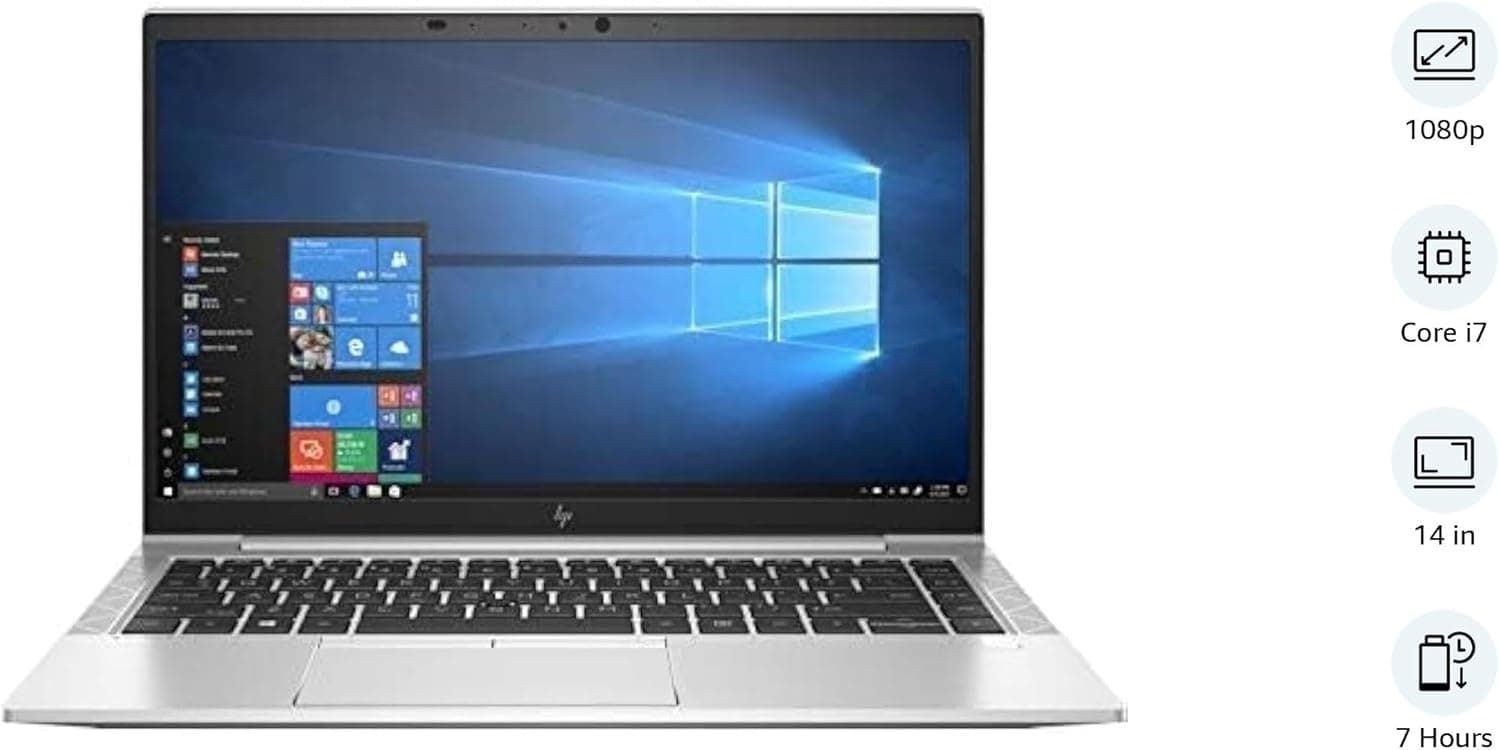 HP (Refurbished) Newest EliteBook 840 G7 14" FHD IPS Premium Business Laptop, 10th Gen Intel Core i7-10610U, 16GB RAM, 512GB. SSD, WIN 11 PRO