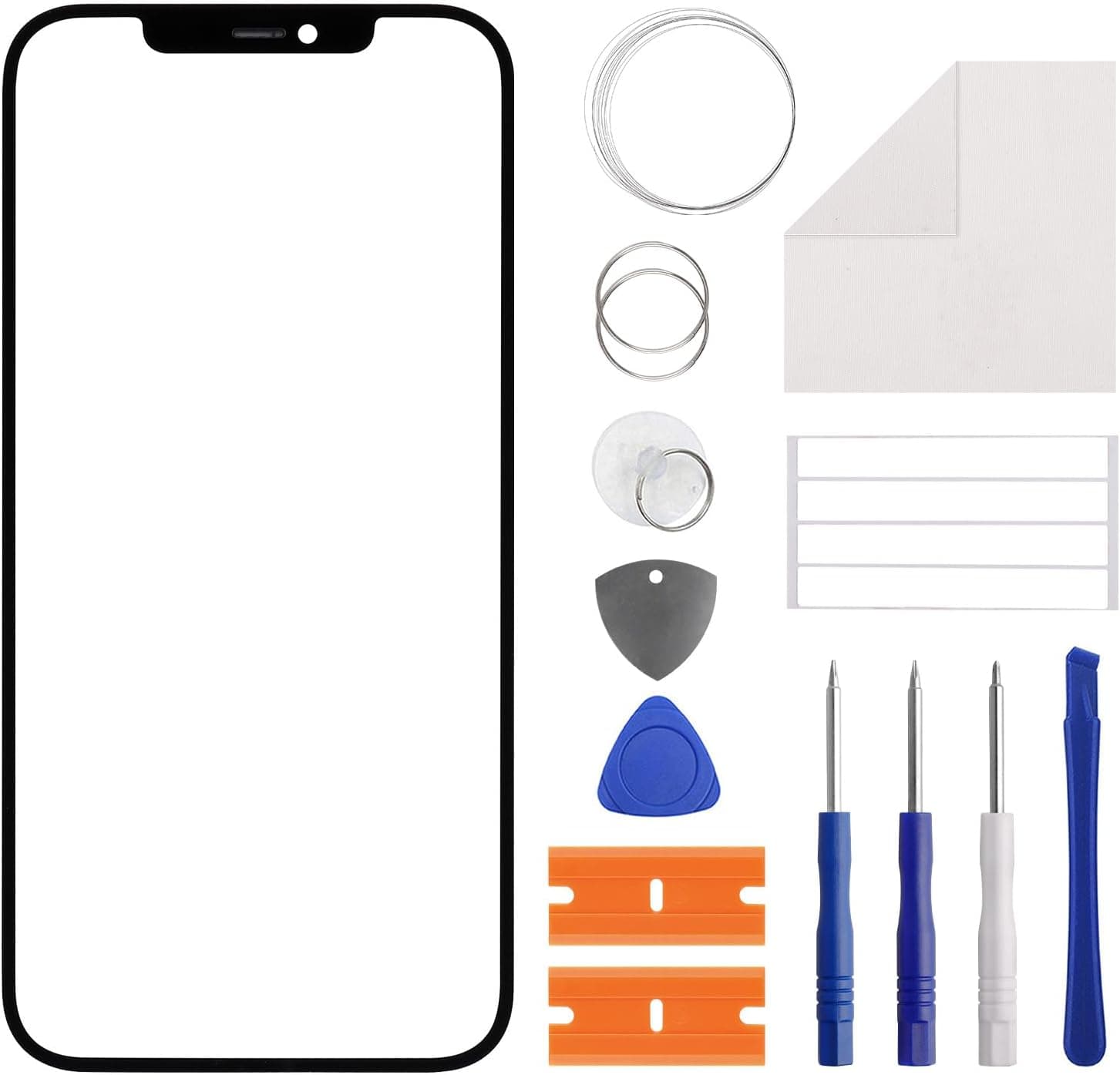 New Front Outer Lens Glass Screen Replacement for ihone 12 Pro Max with Free Repair Tools Kit.(No LCD Touch ＆ Digitizer)-6.7''