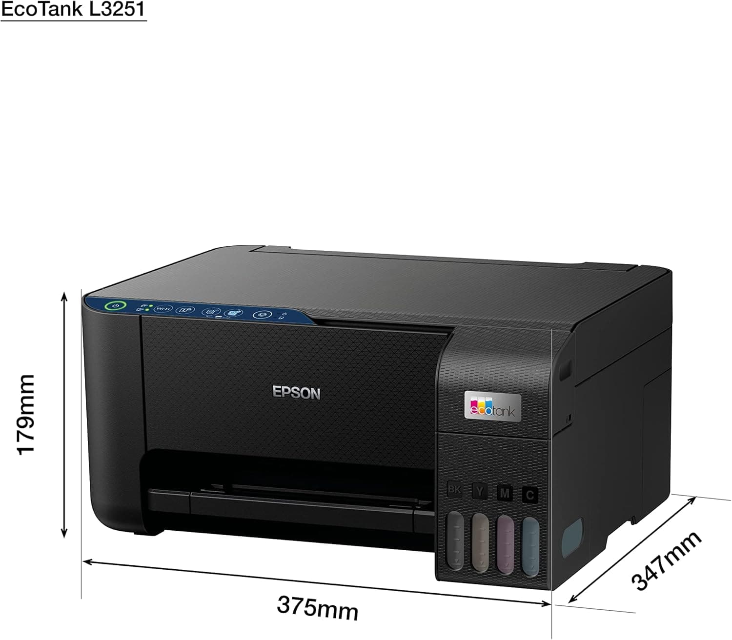 Epson EcoTank Home L3251 Wi‑Fi Ink Tank Printer | 3‑in‑1 Print/Scan/Copy | Ultra‑Low‑Cost Home Printing | Epson Smart Panel