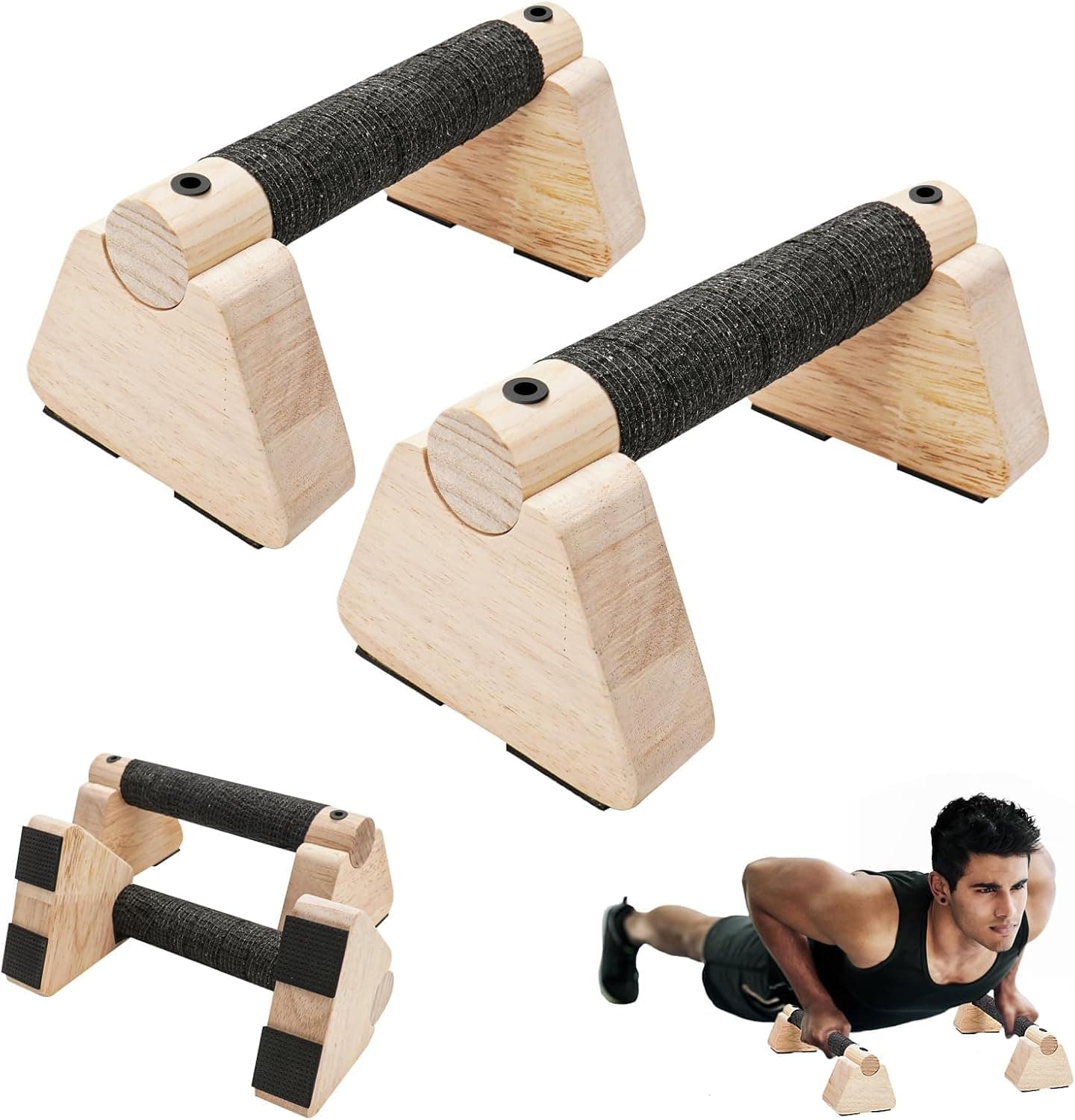 Parallettes Bars, 2 PCS Wooden Calisthenics Equipment, for Handstand Training, Push Up Bars and Calisthenics Bar, Handstand Blocks and Pushup Handles