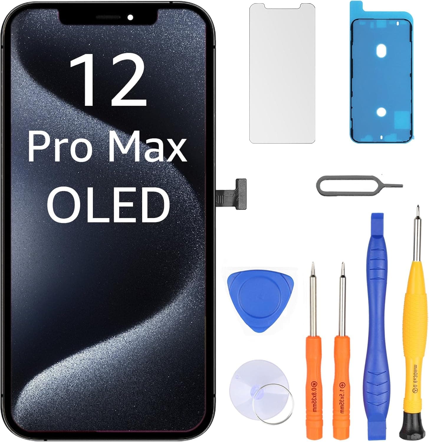 LL TRADER Display for iPhone 12 Pro Max OLED [Not LCD] 6.7 Inch Retina FHD Screen Replacement COF Touch Screen Digitizer with Repair Tool Kits, Screen Protector 2024