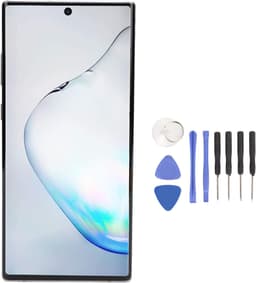 Jectse Screen Replacement for Note 10 Plus, LCD Display Digitizer Assembly with Fingerprint Function for Note 10 Plus SM N975 with Frame and Repair Tool Kit (Grey)