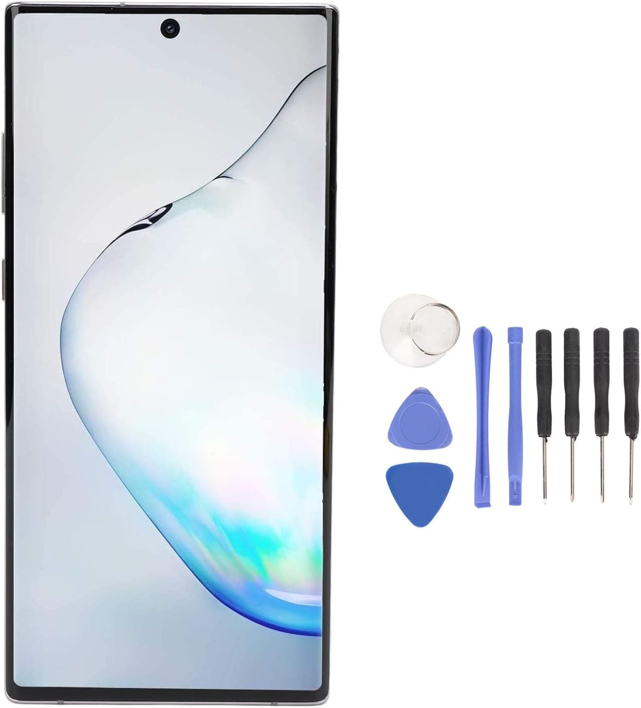 Jectse Screen Replacement for Note 10 Plus, LCD Display Digitizer Assembly with Fingerprint Function for Note 10 Plus SM N975 with Frame and Repair Tool Kit (Grey)