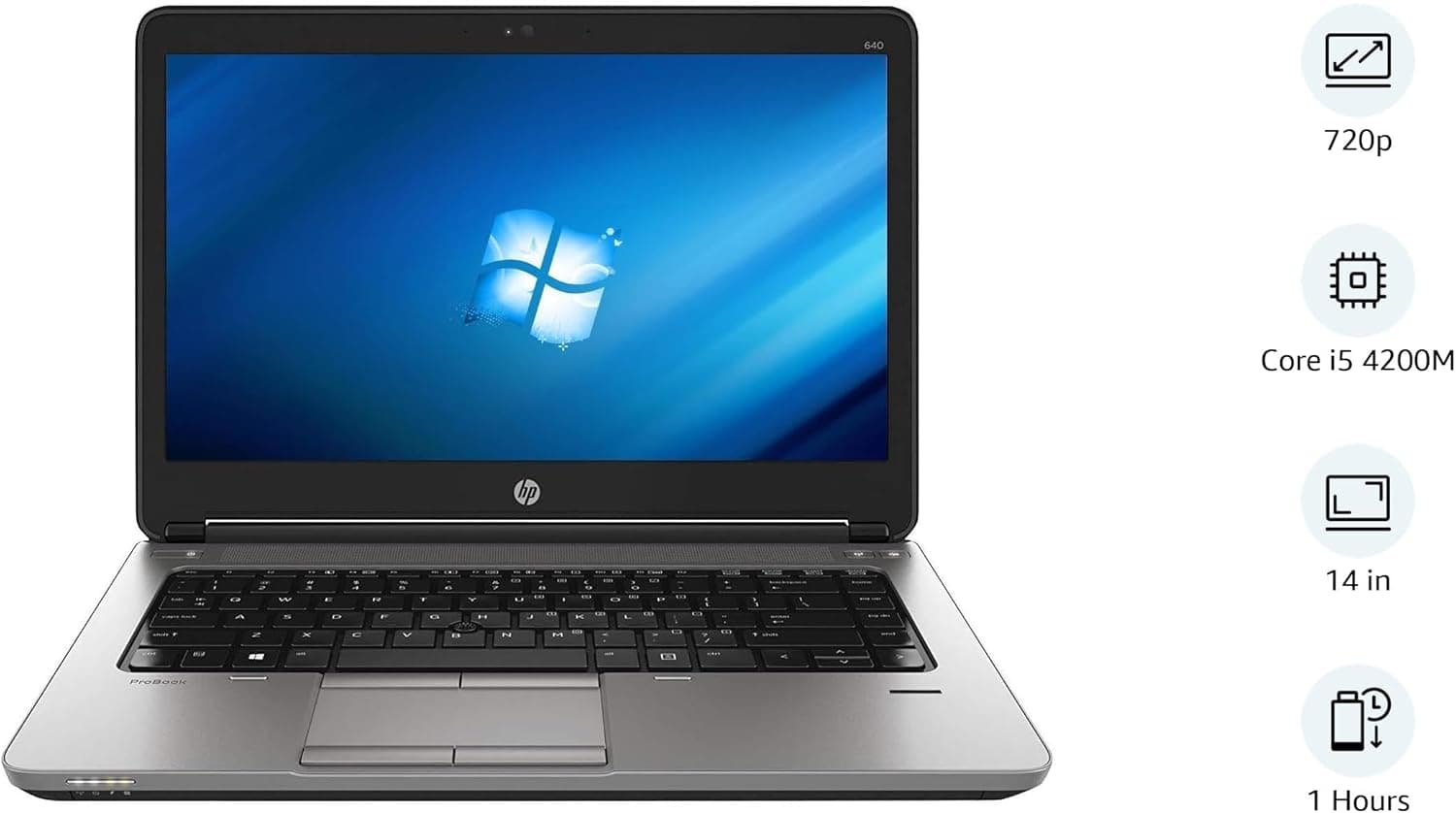 HP (Refurbished) PROBOOK 640 G1 14" LAPTOP INTEL CORE i5-4200M 4th GEN 2.5GHZ WEBCAM 8GB RAM 500GB HDD WINDOWS 10 PRO